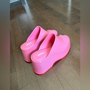MELISSA BARBIE PINK JELLY WEDGES